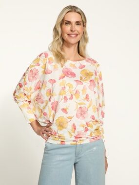 FDJ Printed Batwing Top, Canopy Floral Size XL